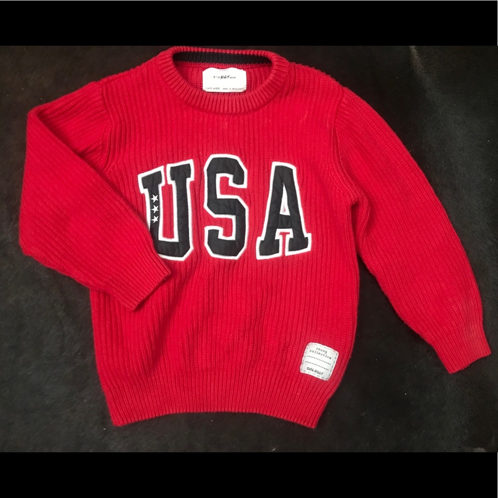 Zara USA Red Knit Sweater Warm Jumper